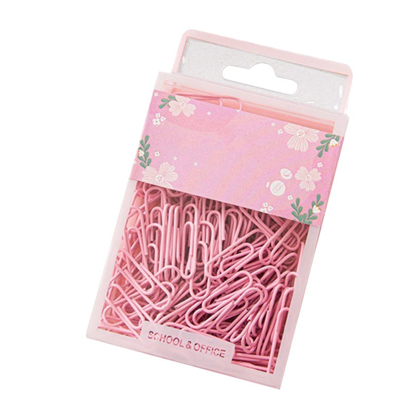 Pink Paper Clips Set Of 70 Durable Iron Rustproof Reusable Paper Clips - Strong Clamping For School Office Document Organizing - Image 1