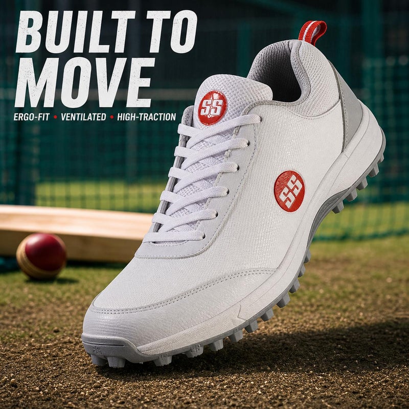 SS Slasher White/Grey/Red Cricket Shoes, UK 10 / EU 44 - Image 4