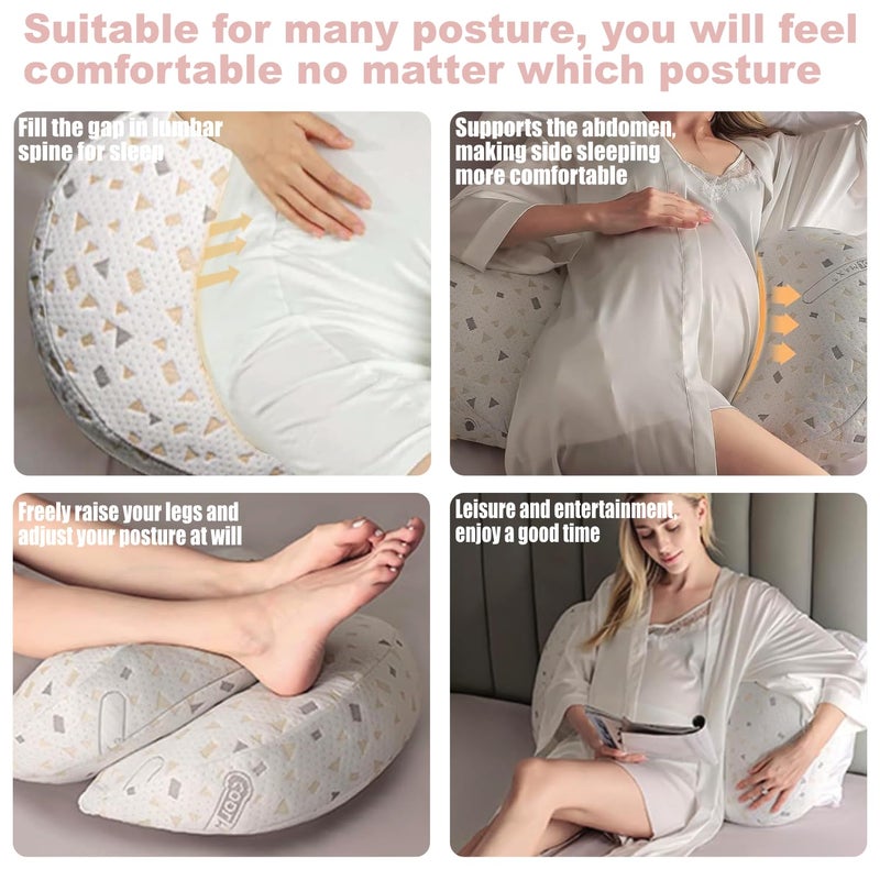 Anfrandce Pregnancy Pillow, Maternity Pillow for Pregnant Women, Full Body Pillow for Pregnant Women Sleeping, Support for Back, Belly, Legs, HIPS - Image 5