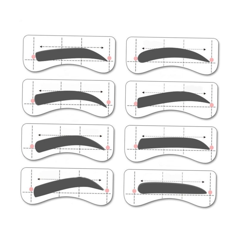 32 Pairs 8 Styles Eyebrow Sticker Stencils Template Kit Handle Easy Diy Eyebrow Makeup Tools for Beginners - Image 1