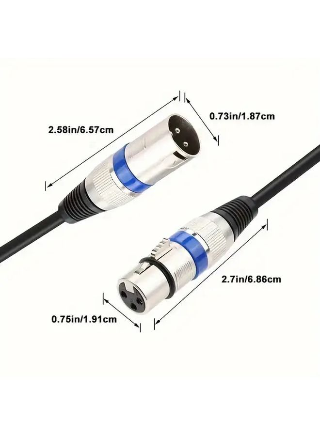 كابل صوت XLR بطول 118 بوصة، 3 سنون، كابل ميكروفون متوازن، أنثى XLR مستقيمة إلى ذكر مثني لوصل الميكروفون، خلاط الصوت، استوديو التسجيل، بودكاست، مكبر الصوت، الكاميرا، السماعات. - Image 2