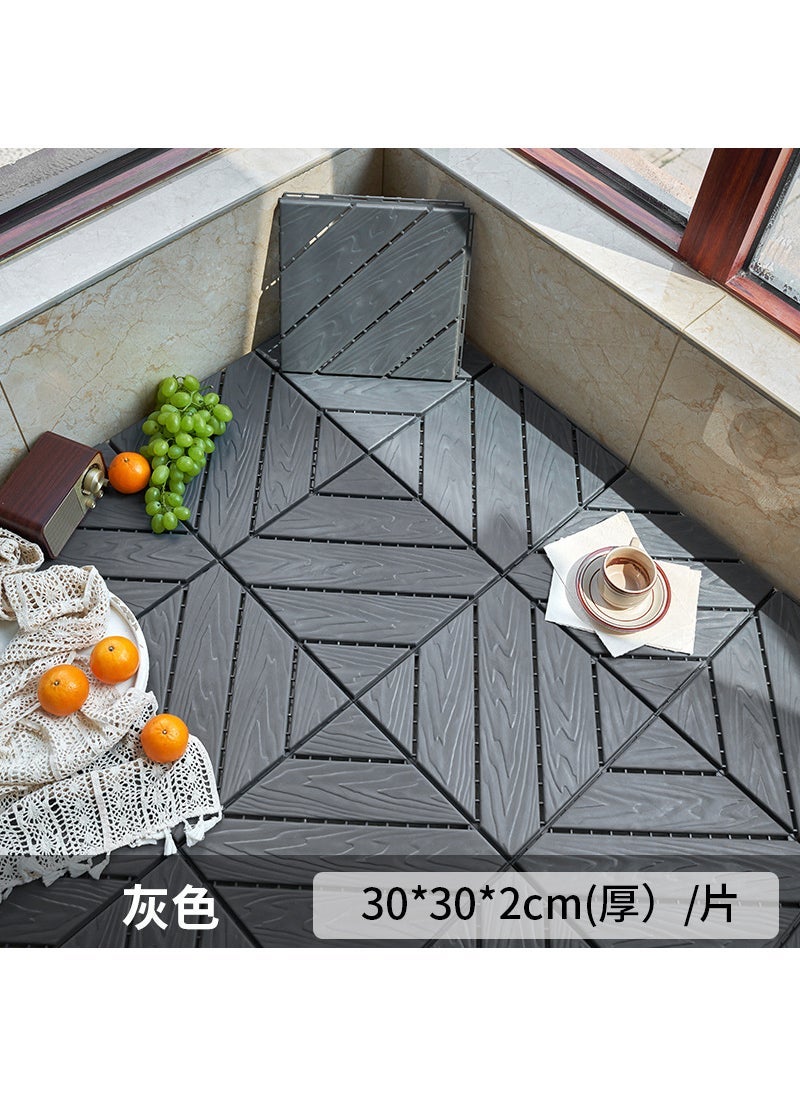 Plastic assembled floor self-assembled balcony terrace floor plastic floor imitation wood plastic floor plastic wood floor manufacturer Modeling-Gray