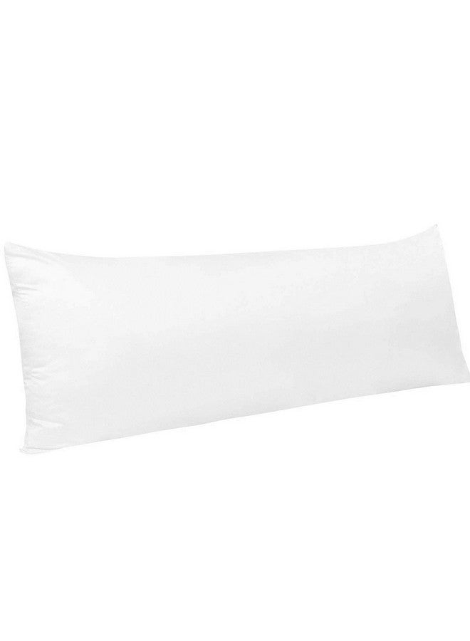 NTBAY NTBAY Zippered Satin Body Pillow Pillowcase, Silky Slip Cooling Body Pillow Cover, Long Side Hidden Zipper, 20x54 Inches, Pure White - Image 1