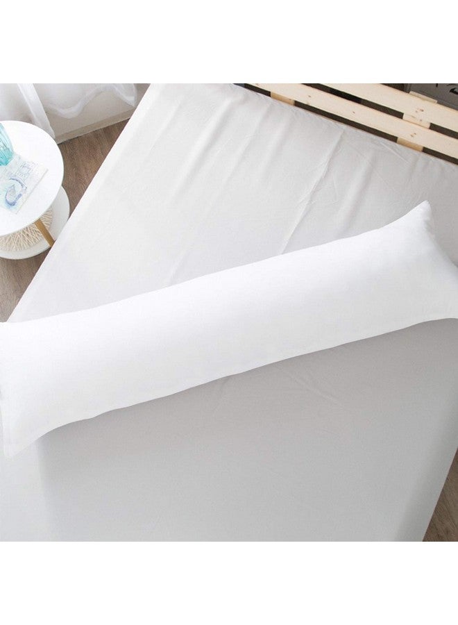 NTBAY NTBAY Zippered Satin Body Pillow Pillowcase, Silky Slip Cooling Body Pillow Cover, Long Side Hidden Zipper, 20x54 Inches, Pure White - Image 5
