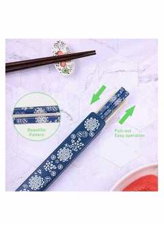 Excefore Portable Chopsticks Set, Japanese Style Natural Wood Chopsticks, Reusable Classic Style Eco-Friendly Chopsticks for Sushi Noodle Picnic Kitchen 2 Pairs with Case  - Image 3