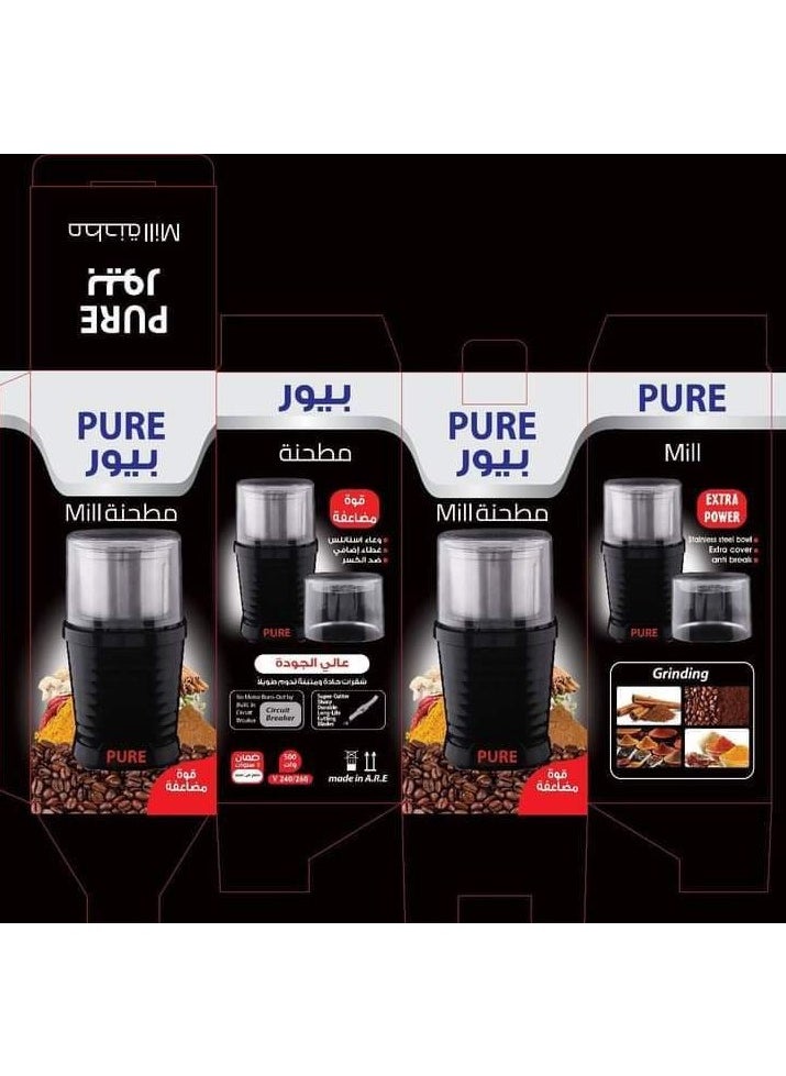 Pure Electric Coffee, Spice and Nut Grinder, 500 Watt, Dried Spice, Nut and Herb Grinder, Removable Cup, Dishwasher Safe, Stainless Steel Bowl and Extra Shatterproof Lid, Black - pzsku/Z78D7E28F4A68C2422EC2Z/45/_/1725541342/929e25d2-668a-441d-becb-8b105ad7439b