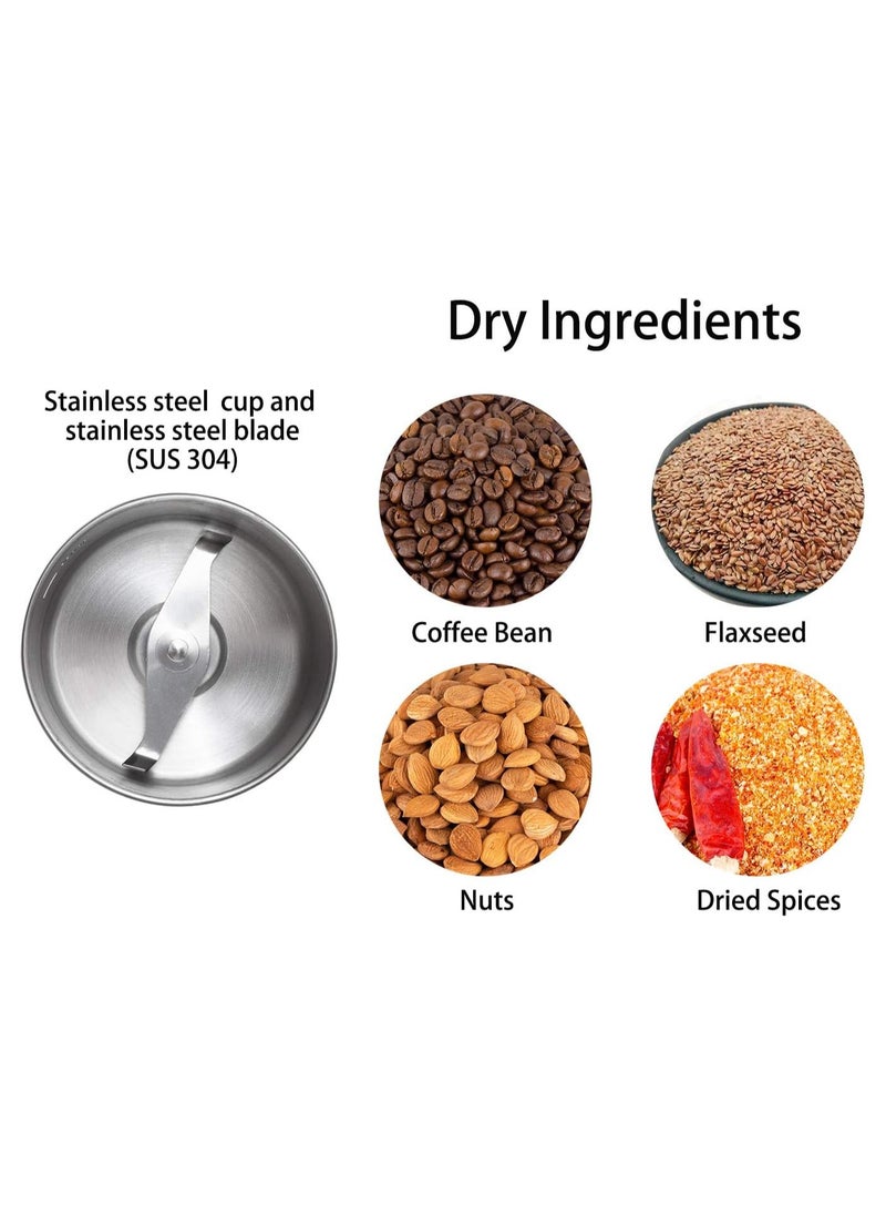 Pure Electric Coffee, Spice and Nut Grinder, 500 Watt, Dried Spice, Nut and Herb Grinder, Removable Cup, Dishwasher Safe, Stainless Steel Bowl and Extra Shatterproof Lid, Black - pzsku/Z78D7E28F4A68C2422EC2Z/45/_/1725541688/b037d2c7-a720-4546-98a8-c36614bc6377