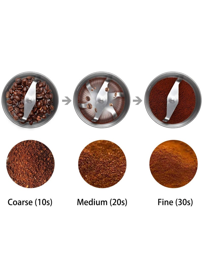 Pure Electric Coffee, Spice and Nut Grinder, 500 Watt, Dried Spice, Nut and Herb Grinder, Removable Cup, Dishwasher Safe, Stainless Steel Bowl and Extra Shatterproof Lid, Black - pzsku/Z78D7E28F4A68C2422EC2Z/45/_/1725541752/40e9433a-cec9-4333-9d41-dc758742a822
