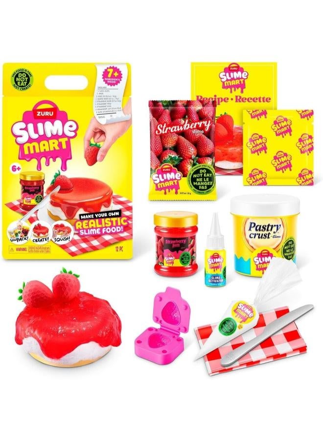 ZURU Slime Mart Strawberry Cheesecake Slime Making Kit, Make Your Own Realistic Food Slime, Ages 6+, with Mixing Tools and Recipe Card - Image 2