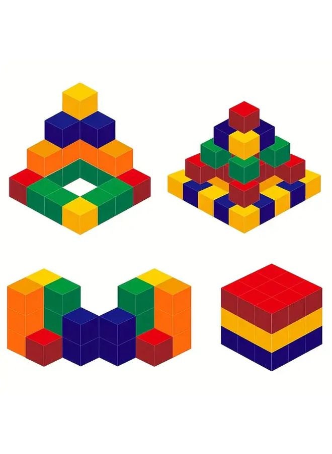 مكعبات خشبية ثلاثية الأبعاد، مجموعة ألعاب حسية لتدريب التفكير المنطقي المكاني، 50 قطعة - Image 5