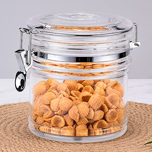 IVOOBR 35 oz Reinforced Small Acrylic Canister with Locking Clamp, Airtight Flip Jar | Food Storage Container for Flour, Sugar, Coffee, Candy, Cookie etc - Image 4