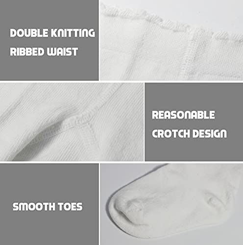 BEAR MUM Baby Girls' Seamless Organic Cotton Tights White 12-24month - Image 3