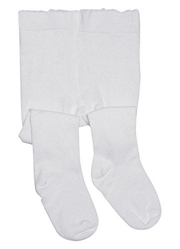 BEAR MUM Baby Girls' Seamless Organic Cotton Tights White 12-24month - Image 2