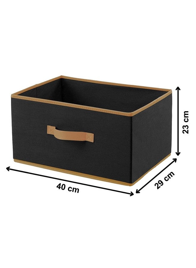 Kuber Industries (Set of 3) Foldable Organisers Storage Box for Clothes | Dress Organizer & Cubbies Storage Cubes for Innerwear | Undergarments | Socks | Jeans | Books Arranging Utility Box (Black) - Image 4