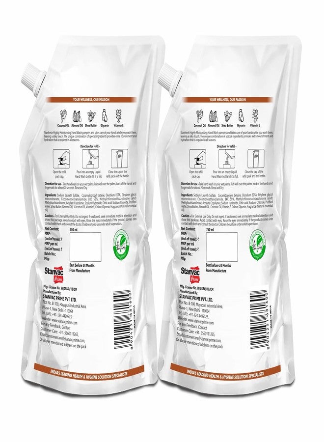 Stanfresh | Highly Moisturising | Hand Wash | Soft On Hands | Coconut & Shea Butter | 750ml (Pack Of 2) - Image 3