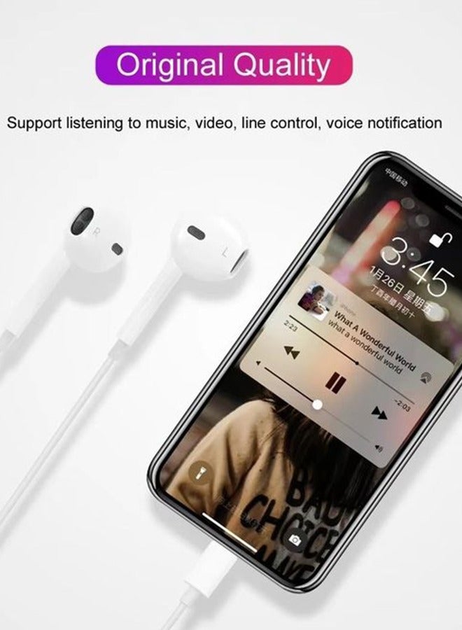 Wired In-Ear Earphones for Apple iPhone White  - Image 2