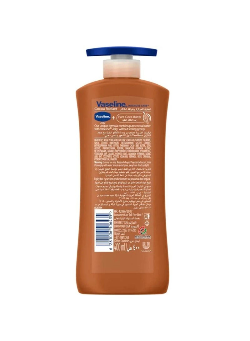 Vaseline Cocoa Radiant Body Lotion 72H Moisture for Very Dry Skin Non-Greasy Formula 400ml - Image 2