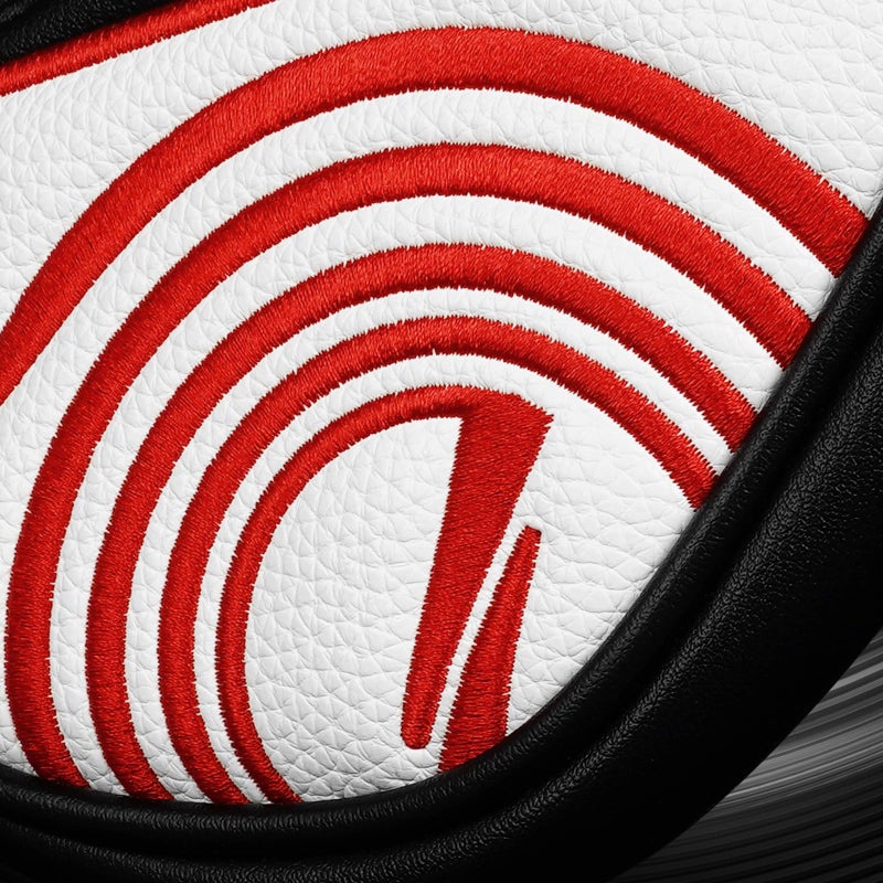 2thpart Golf Putter Cover Mallet Magnetic Closure Black/Red Swirl Heel-Shaft Putter Headcover - Image 5