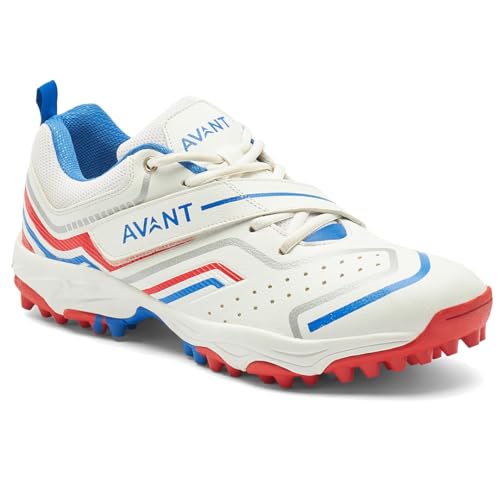 AVANT Men's Impact Cricket Shoes - Anti Skid Shoes with Rubber Outsole,Lightweight and Durable, Comfortable Cushioning, Outdoor Shoes Ideal for Turf, Ground Surfaces - 7 UK (AVMSH101CL01UK7) White - Image 1