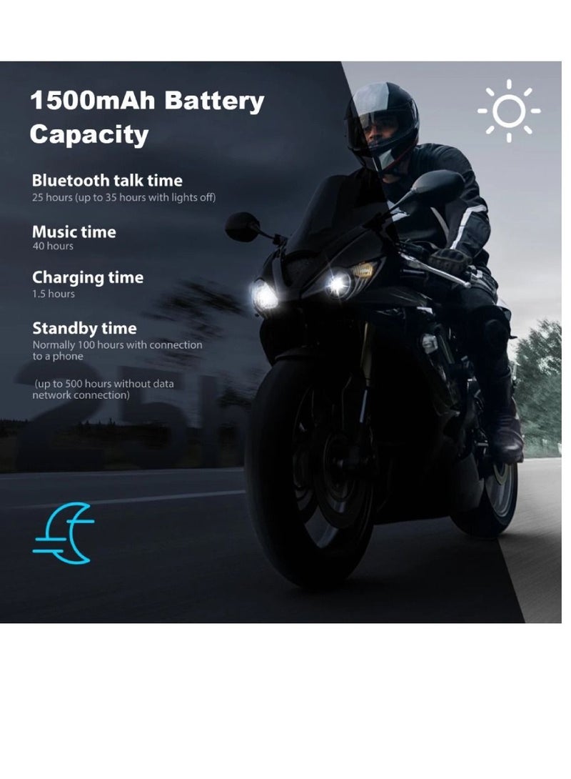 AROAQ Bluetooth Motorcycle Helmet Headset GX10 10 Riders BT Intercom with FM Radio and Speaker 3Pcs - Image 4