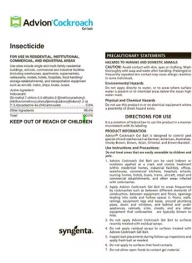 syngenta - Advion Cockroach Gel Bait 2 x 30 g - Image 1