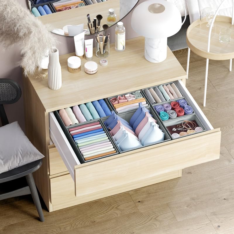 NEATERIZE Drawer Organizer Clothes Set of 12 Grey - Dresser Organizer For Nursery, Bedroom, Closet - The Perfect Baby Clothes Organizer and Storage & General Nursery Organization or Dresser Drawer Organizers - Image 5