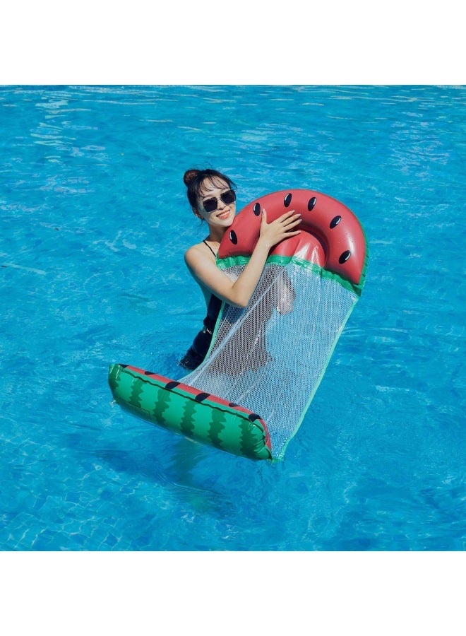 Jialan Spot Inflatable Hammock Foldable Dual-use Backrest Stripe Floating Row Water Amusement Inflatable Recliner Floating Bed-Outer Diameter After Inflation:Complimentary Push Pump-Inside Diameter After Inflation:4 Tube Oblique Stripe Green Floating Bed