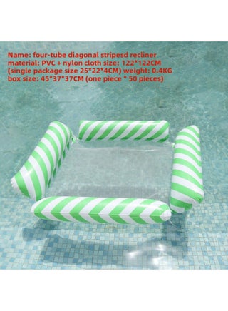 Jialan Spot Inflatable Hammock Foldable Dual-use Backrest Stripe Floating Row Water Amusement Inflatable Recliner Floating Bed-Outer Diameter After Inflation:Complimentary Push Pump-Inside Diameter After Inflation:4 Tube Oblique Stripe Green Floating Bed - pzsku/Z78D82A59B2F11B79520EZ/45/1747131062/50a2bf3d-a4bc-45fc-89bc-477addcb034d