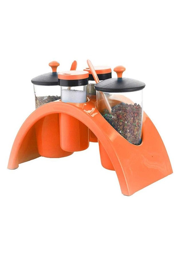 DeoDap Plastic Spice Storage Rack - 4 Pieces, Multicolour - Image 3