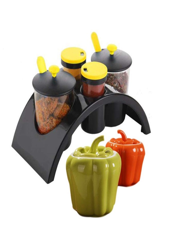 DeoDap Plastic Spice Storage Rack - 4 Pieces, Multicolour - Image 4