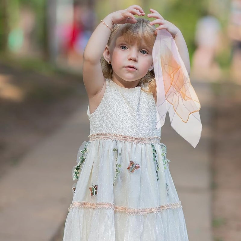 12 قطعة مجموعة من وشاح الرقصة الحريري المتدرج وعقال للفتيان والفتيات إكسسوارات الأداء - Image 5