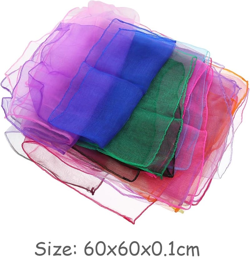 12 قطعة مجموعة من وشاح الرقصة الحريري المتدرج وعقال للفتيان والفتيات إكسسوارات الأداء - Image 3