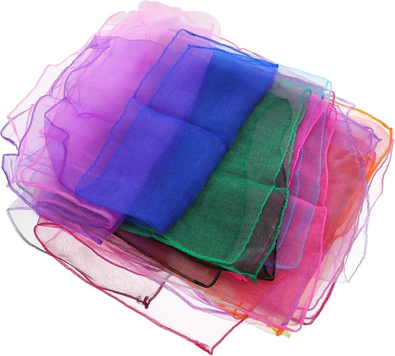 12 قطعة مجموعة من وشاح الرقصة الحريري المتدرج وعقال للفتيان والفتيات إكسسوارات الأداء - Image 1