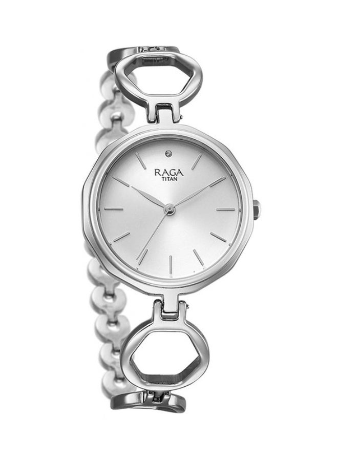 Titan Raga Analogue silver round dial silver Strap watch for Women - Image 2