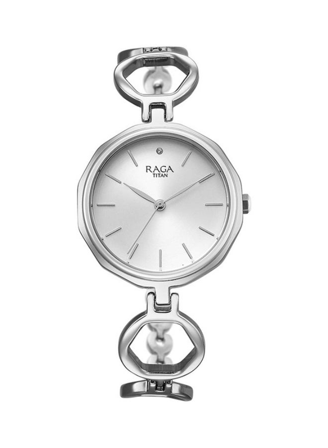Titan Raga Analogue silver round dial silver Strap watch for Women - Image 1