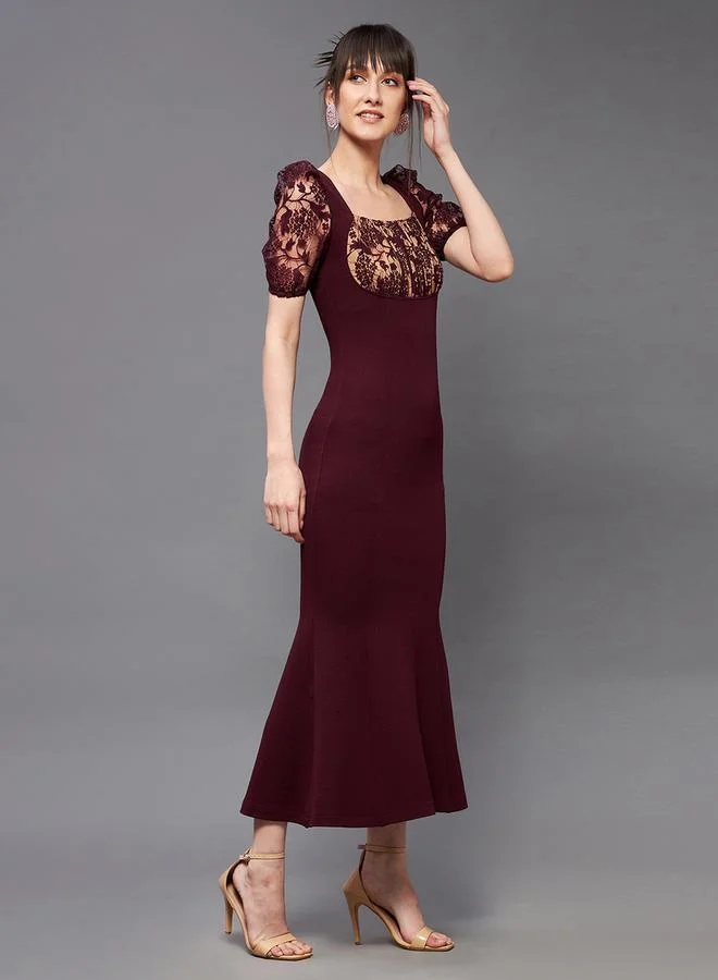 Miss Chase Lace Detail Trumpet Dress