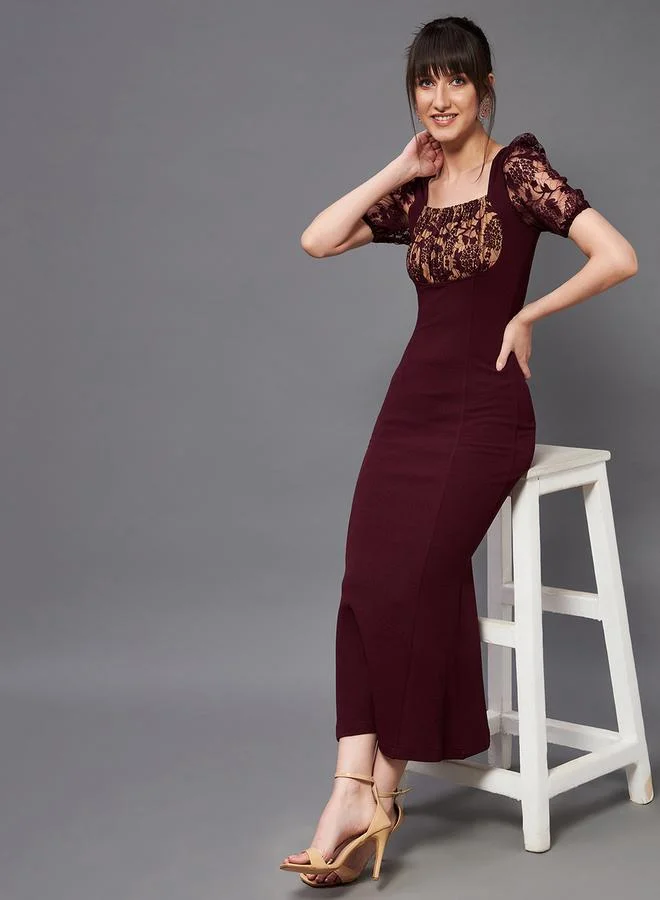 Miss Chase Lace Detail Trumpet Dress