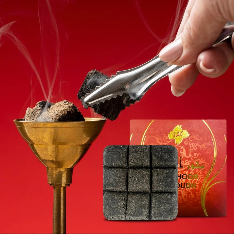 Premium Sandalwood Aloes Oud Powder Musk Perfumery Sugar 9 Bricks Mixed Flavor Assorted Scents Backflow Incense for Yoga Meditation - Gold White - Image 2