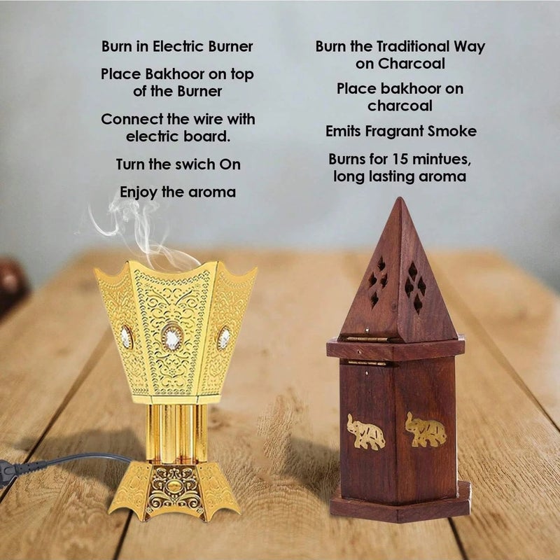Premium Sandalwood Aloes Oud Powder Musk Perfumery Sugar 9 Bricks Mixed Flavor Assorted Scents Backflow Incense for Yoga Meditation - Gold White - Image 5