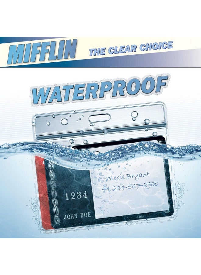 MIFFLIN -Usa Horizontal Id Name Badge Holder (Clear, 3.5X2.25 Inches, 250 Pack), Waterproof And Resealable Plastic Card Holders - Image 2