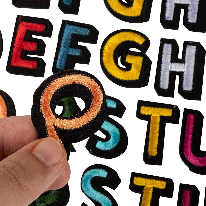 Bright Creations Iron On Letters & Patches - 104 Pieces, 1.4 x 1 in, Multicolor Embroidered - Letter Iron On Patches for Clothing & Backpacks - Image 5