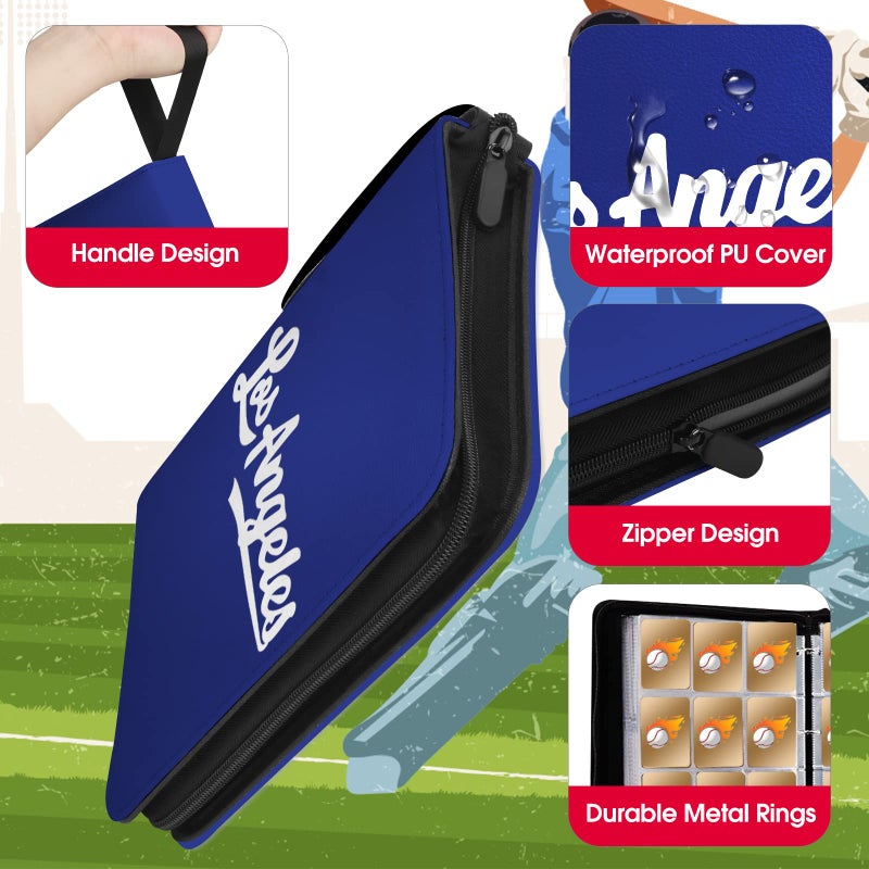 KivolFun Baseball Card Binder with Sleeves 900 Pocket  Los Angeles Baseball Card Holder for Trading Cards Baseball Collector Album Sports Card 3 Ring Binder Storage Book Folder Organizer for Kids Gift  - Image 2