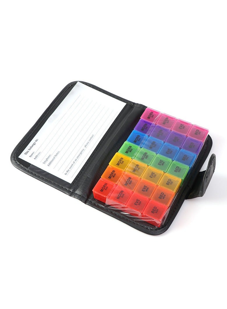 general 7 Days 4 Times A Day Weekly Pill Organizer Box with Bag Food Grade Safe Travel - Acnoria Care - Image 2