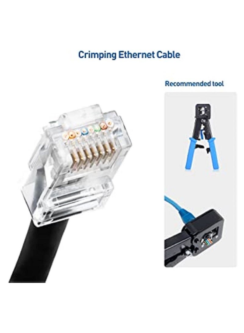 RJ45 Cat6 Pass Through Connectors Modular Plugs for Solid or Stranded UTP Cable (100 pcs pack) - Image 4