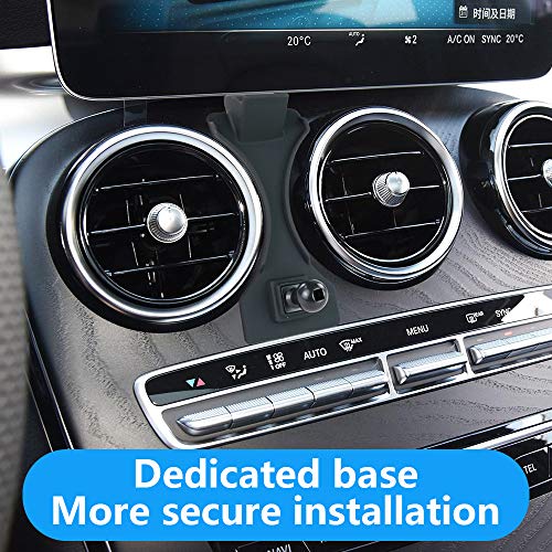musttrue LUNQIN Car Phone Holder for Mercedes Benz C-Class 2019 2020 2021 C300 C63 C43 & GLC-Class 2020 2021 2022 GLC300 GLC63 GLC43 Auto Accessories Phones Mount Cell Cellphone Mobile Cradle Charging Bracket - Image 4