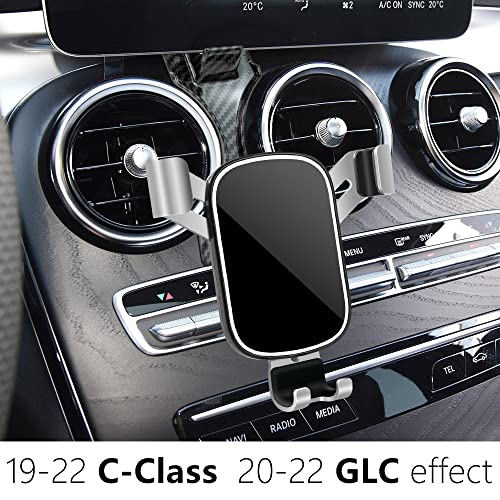 musttrue LUNQIN Car Phone Holder for Mercedes Benz C-Class 2019 2020 2021 C300 C63 C43 & GLC-Class 2020 2021 2022 GLC300 GLC63 GLC43 Auto Accessories Phones Mount Cell Cellphone Mobile Cradle Charging Bracket - Image 2