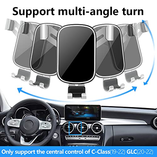 musttrue LUNQIN Car Phone Holder for Mercedes Benz C-Class 2019 2020 2021 C300 C63 C43 & GLC-Class 2020 2021 2022 GLC300 GLC63 GLC43 Auto Accessories Phones Mount Cell Cellphone Mobile Cradle Charging Bracket - Image 5