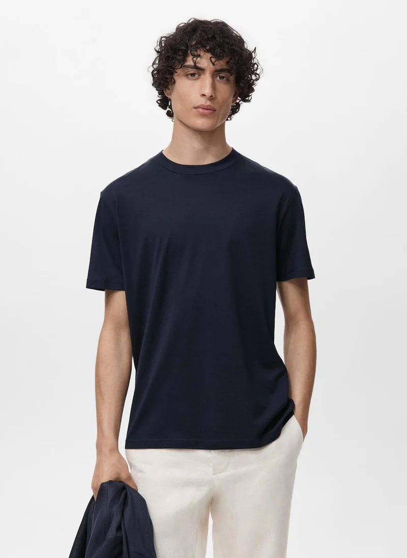 Mango Man Casual Cotton Slim-Fit T-Shirt
