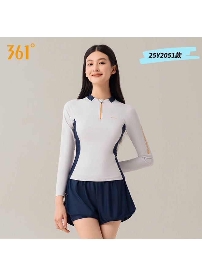 361 Swimsuit Split Women's New Adult Long Sleeve Conservative Sun Protection Swimsuit Slightly Fat Plus Size Slimming Hot Spring Suit