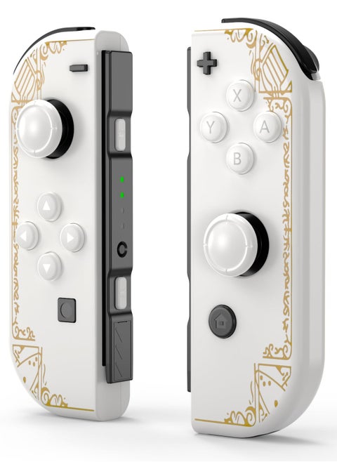 Joy Cons Wireless Controller for Nintendo Switch, L/R Controllers Replacement Compatible with Nintendo Switch/Lite/OLED, Joystick with Wake-up/Screenshot/Dual Vibration (White)
